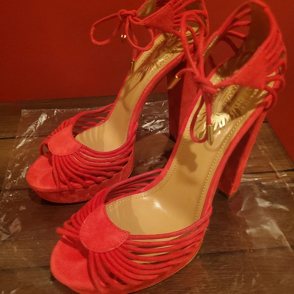 Aquazzura Platform Suede Sandals